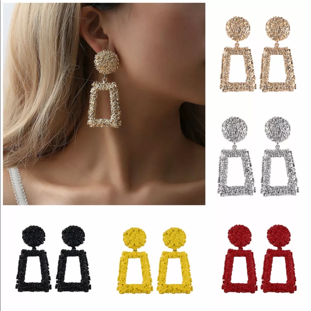 Rectangular Statement Earrings.
